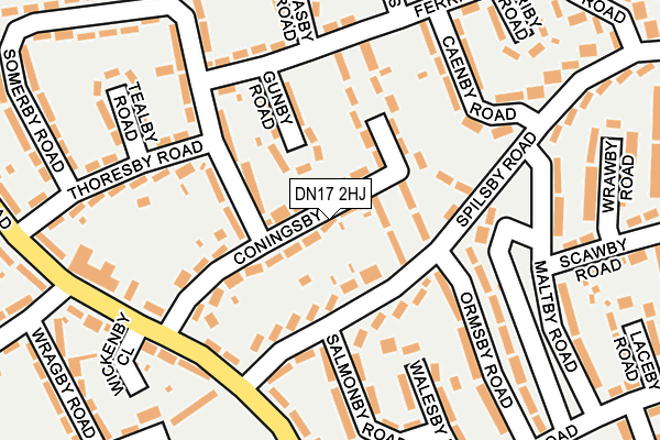 DN17 2HJ map - OS OpenMap – Local (Ordnance Survey)
