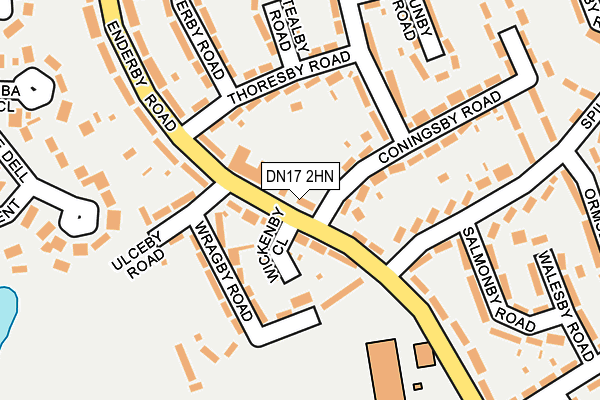 DN17 2HN map - OS OpenMap – Local (Ordnance Survey)