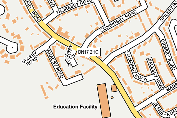 DN17 2HQ map - OS OpenMap – Local (Ordnance Survey)