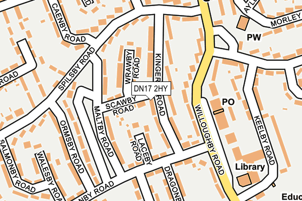 DN17 2HY map - OS OpenMap – Local (Ordnance Survey)