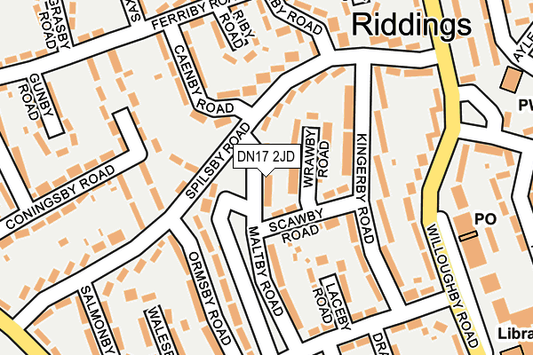 DN17 2JD map - OS OpenMap – Local (Ordnance Survey)