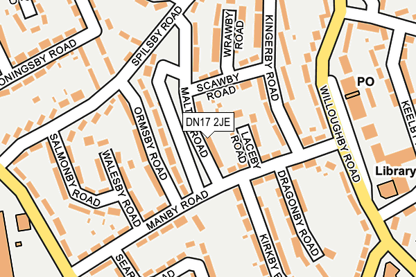 DN17 2JE map - OS OpenMap – Local (Ordnance Survey)