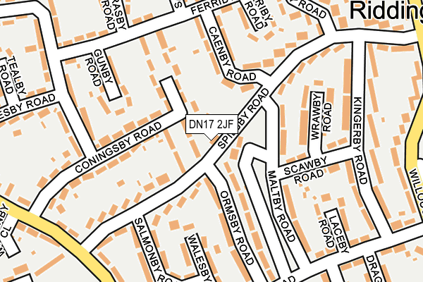 DN17 2JF map - OS OpenMap – Local (Ordnance Survey)