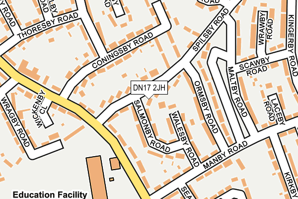DN17 2JH map - OS OpenMap – Local (Ordnance Survey)