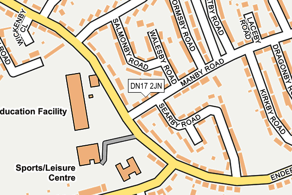 DN17 2JN map - OS OpenMap – Local (Ordnance Survey)