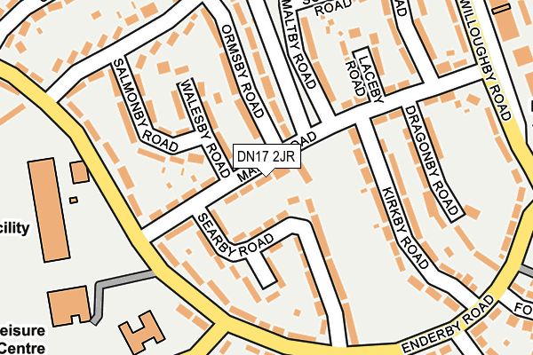 DN17 2JR map - OS OpenMap – Local (Ordnance Survey)
