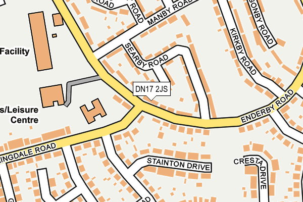 DN17 2JS map - OS OpenMap – Local (Ordnance Survey)