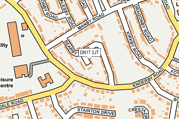 DN17 2JT map - OS OpenMap – Local (Ordnance Survey)