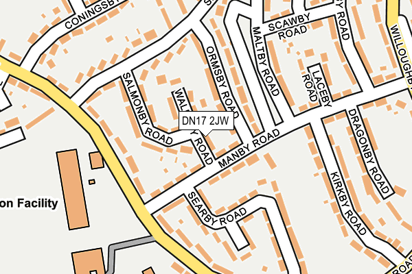 DN17 2JW map - OS OpenMap – Local (Ordnance Survey)