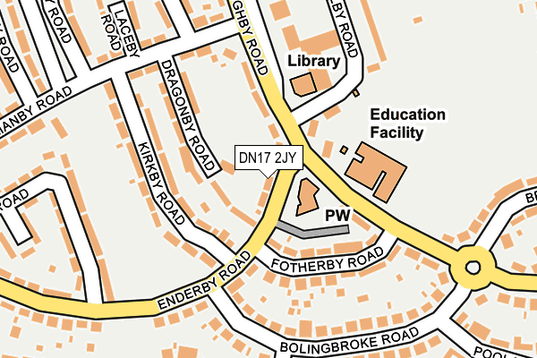 DN17 2JY map - OS OpenMap – Local (Ordnance Survey)