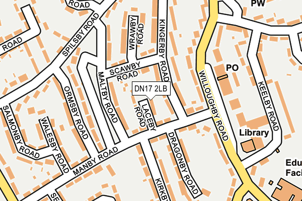DN17 2LB map - OS OpenMap – Local (Ordnance Survey)