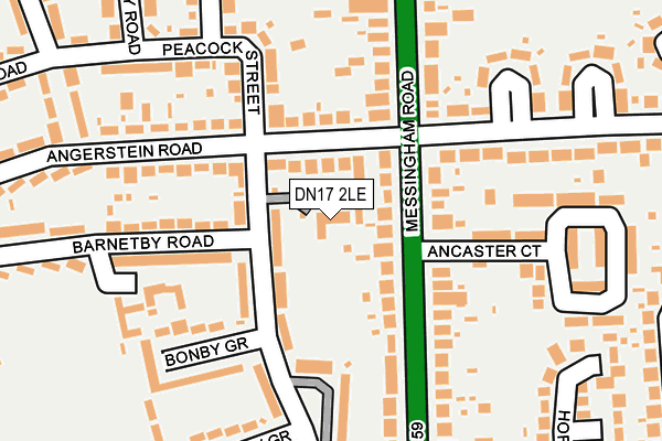 DN17 2LE map - OS OpenMap – Local (Ordnance Survey)