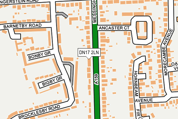 DN17 2LN map - OS OpenMap – Local (Ordnance Survey)