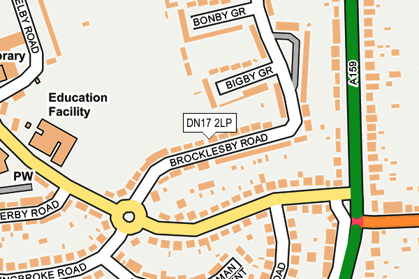 DN17 2LP map - OS OpenMap – Local (Ordnance Survey)