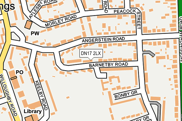 DN17 2LX map - OS OpenMap – Local (Ordnance Survey)