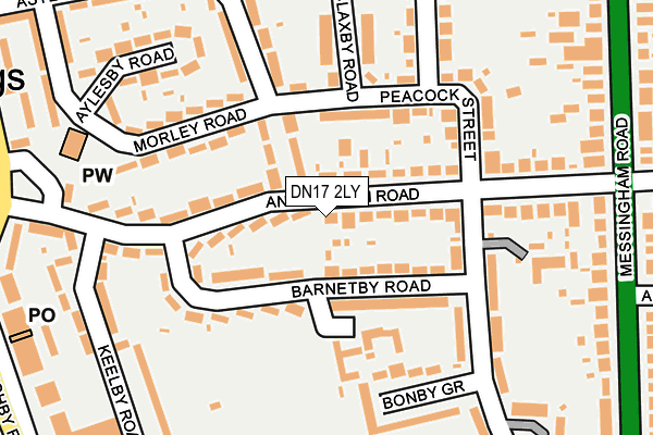 DN17 2LY map - OS OpenMap – Local (Ordnance Survey)