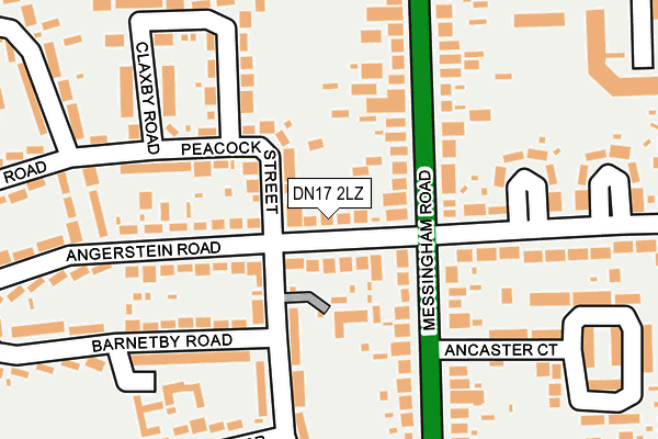 DN17 2LZ map - OS OpenMap – Local (Ordnance Survey)