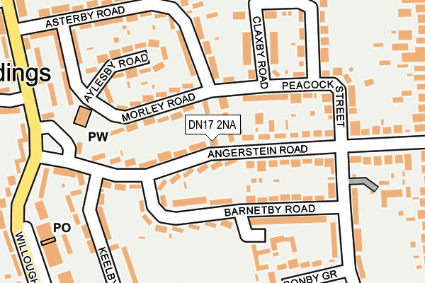 DN17 2NA map - OS OpenMap – Local (Ordnance Survey)