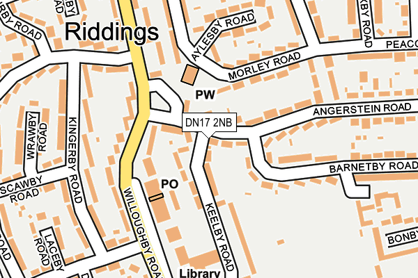 DN17 2NB map - OS OpenMap – Local (Ordnance Survey)