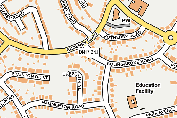DN17 2NJ map - OS OpenMap – Local (Ordnance Survey)