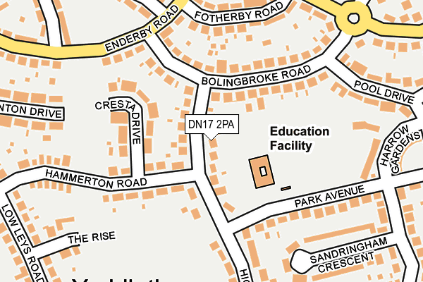 DN17 2PA map - OS OpenMap – Local (Ordnance Survey)