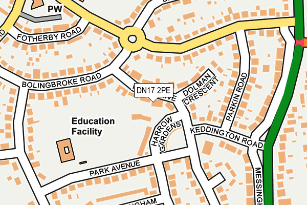 DN17 2PE map - OS OpenMap – Local (Ordnance Survey)