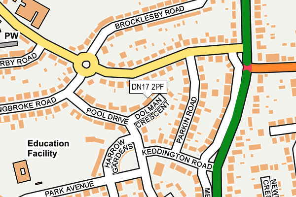 DN17 2PF map - OS OpenMap – Local (Ordnance Survey)