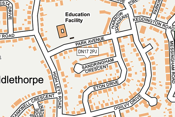 DN17 2PJ map - OS OpenMap – Local (Ordnance Survey)