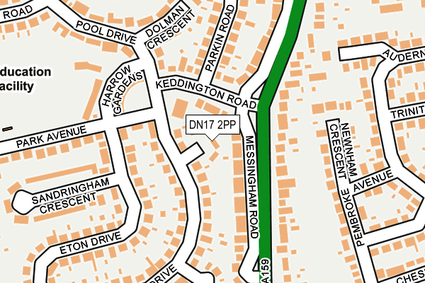 DN17 2PP map - OS OpenMap – Local (Ordnance Survey)