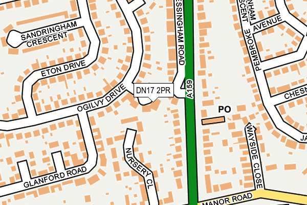 DN17 2PR map - OS OpenMap – Local (Ordnance Survey)
