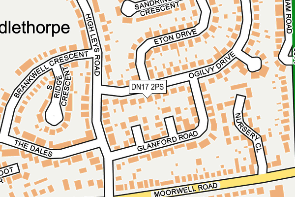 DN17 2PS map - OS OpenMap – Local (Ordnance Survey)