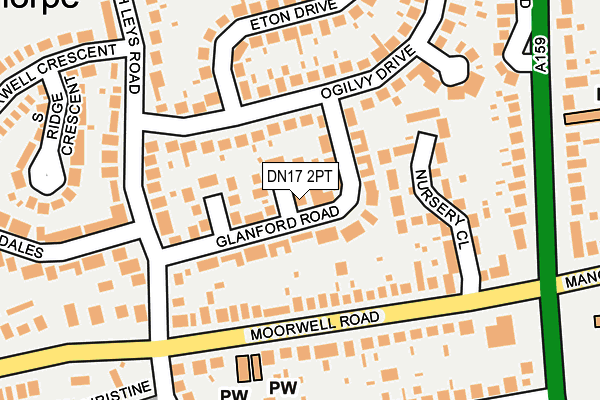 DN17 2PT map - OS OpenMap – Local (Ordnance Survey)