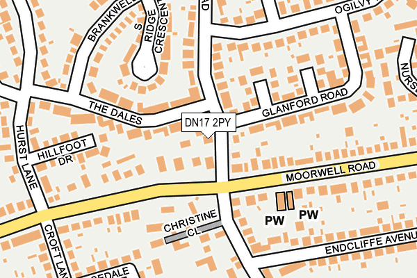 DN17 2PY map - OS OpenMap – Local (Ordnance Survey)