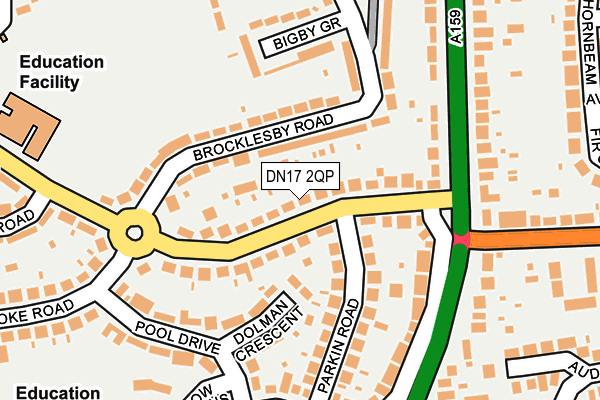 DN17 2QP map - OS OpenMap – Local (Ordnance Survey)