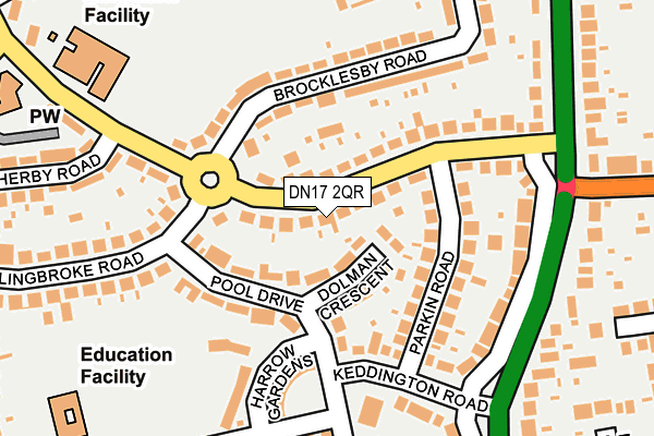 DN17 2QR map - OS OpenMap – Local (Ordnance Survey)