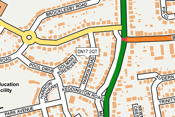 DN17 2QT map - OS OpenMap – Local (Ordnance Survey)