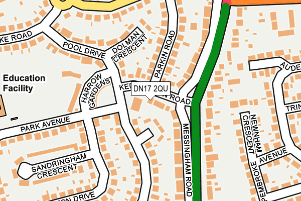 DN17 2QU map - OS OpenMap – Local (Ordnance Survey)