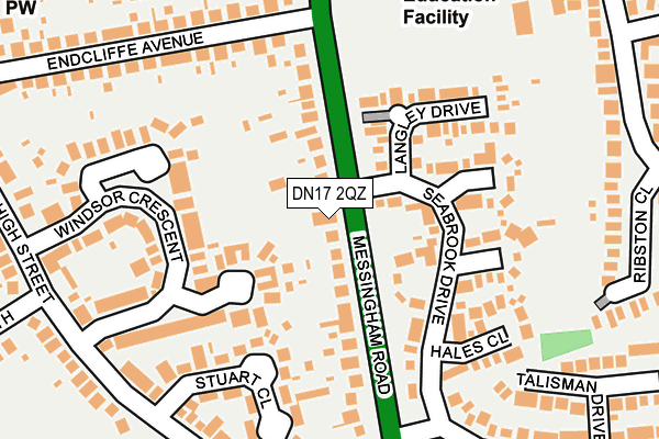 DN17 2QZ map - OS OpenMap – Local (Ordnance Survey)