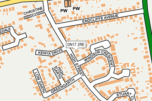 DN17 2RE map - OS OpenMap – Local (Ordnance Survey)