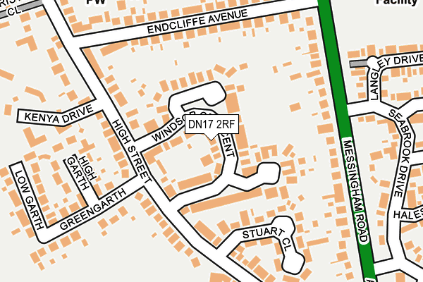 DN17 2RF map - OS OpenMap – Local (Ordnance Survey)