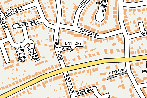 DN17 2RY map - OS OpenMap – Local (Ordnance Survey)