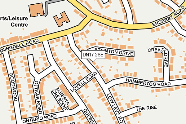 DN17 2SE map - OS OpenMap – Local (Ordnance Survey)