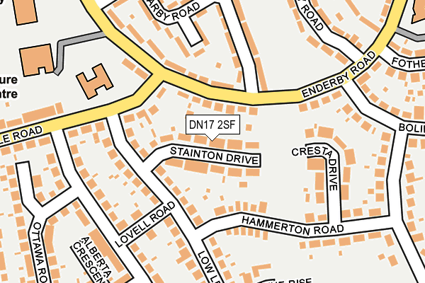 DN17 2SF map - OS OpenMap – Local (Ordnance Survey)
