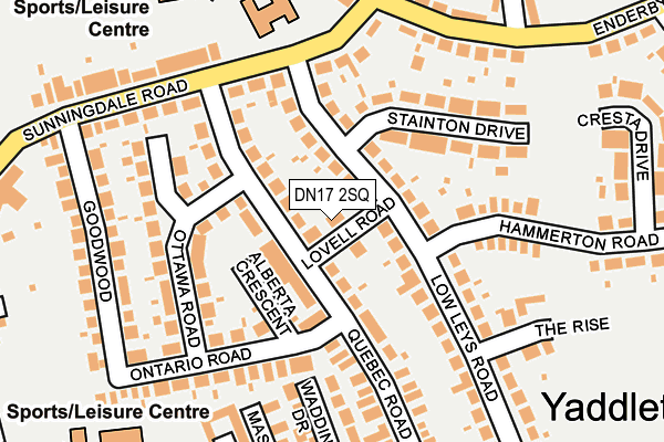 DN17 2SQ map - OS OpenMap – Local (Ordnance Survey)