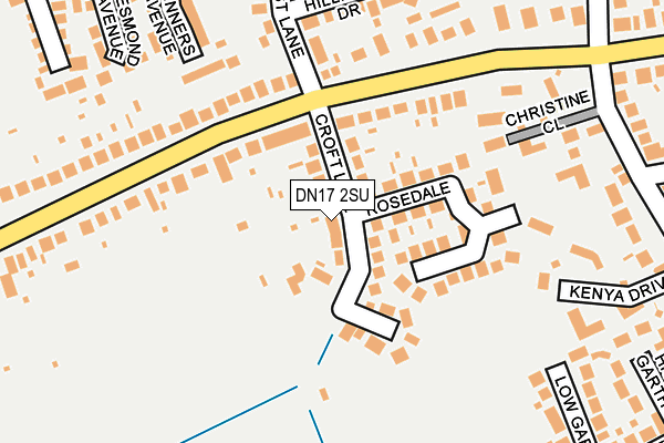 DN17 2SU map - OS OpenMap – Local (Ordnance Survey)