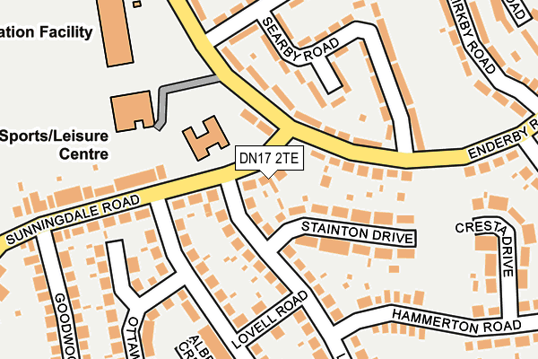 DN17 2TE map - OS OpenMap – Local (Ordnance Survey)