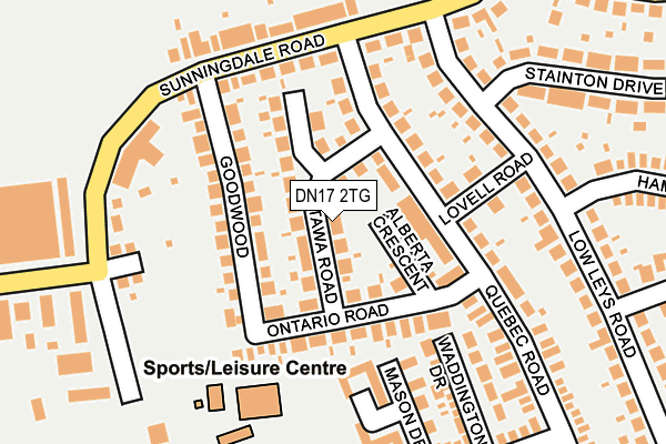 DN17 2TG map - OS OpenMap – Local (Ordnance Survey)