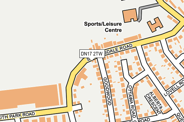 DN17 2TW map - OS OpenMap – Local (Ordnance Survey)