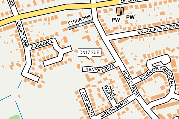 DN17 2UE map - OS OpenMap – Local (Ordnance Survey)