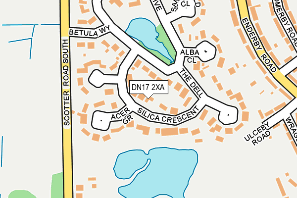 DN17 2XA map - OS OpenMap – Local (Ordnance Survey)